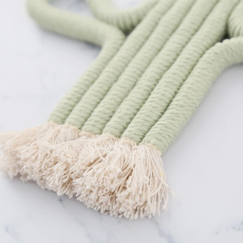 

Тканый настенный подвесной богемный кактус суккулент макраме в скандинавском стиле подвесной гобелен с кисточками украшение для детской к...