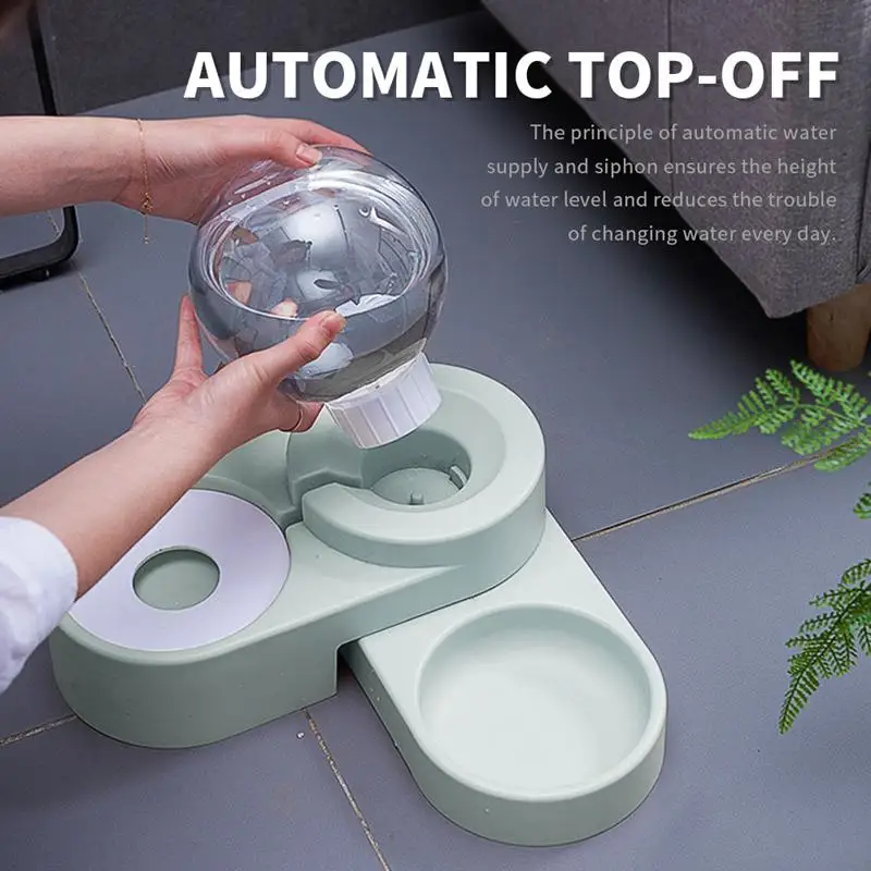2 in 1 Multifunctional Cat Dog Feeder Automatic Gravity Water Drinking Dispenser Bubble Fountain Pet Food Feeding Bowl | Дом и сад