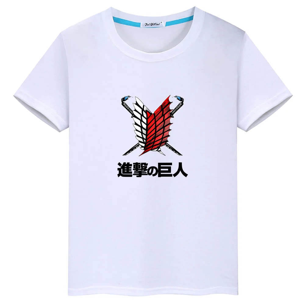 

2019 Anime Cartoon Attack on Titan Wings Printing Kids T-Shirts Boy Girls Short Sleeves T shirt Baby Cotton Tops Ves