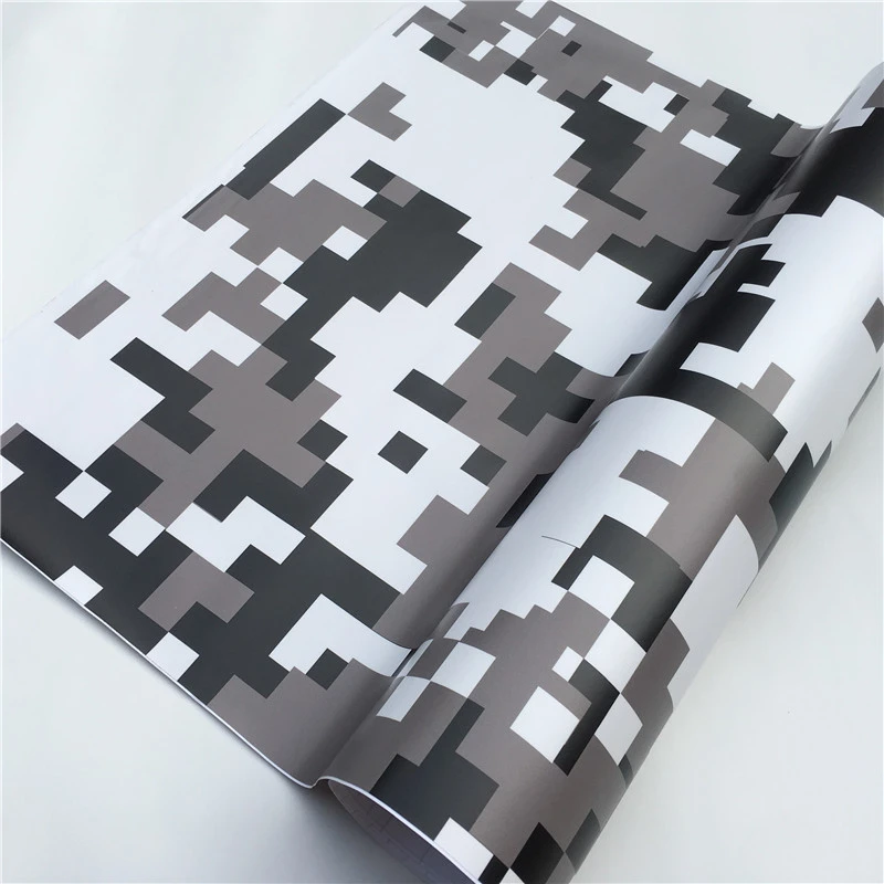 Black Digital Arctic Snow Camo виниловая пленка для автомобиля, камуфляжная виниловая пленка для автомобиля, наклейка для велосипеда, консоль для компьютера, ноутбука, кожи, скутера, мотоцикла - Название цвета: Black Digital