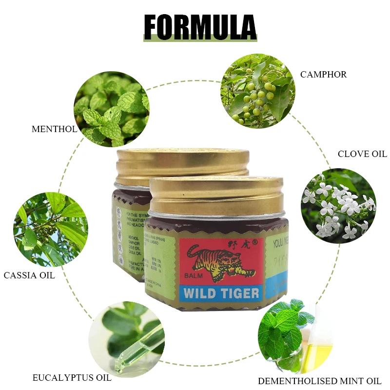 

100% Original Wild Tiger Red Balm Ointment Thailand Painkiller Ointment Muscle Pain Relief Ointment Soothe itch Essential Cream