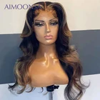 Парик блонд на сетке спереди, парик из человеческих волос, медовый блонд, волнистый, глубокий бразильский парик 13x4 на сетке спереди, парики из человеческих волос, предварительно выщипанные, 130 Реми