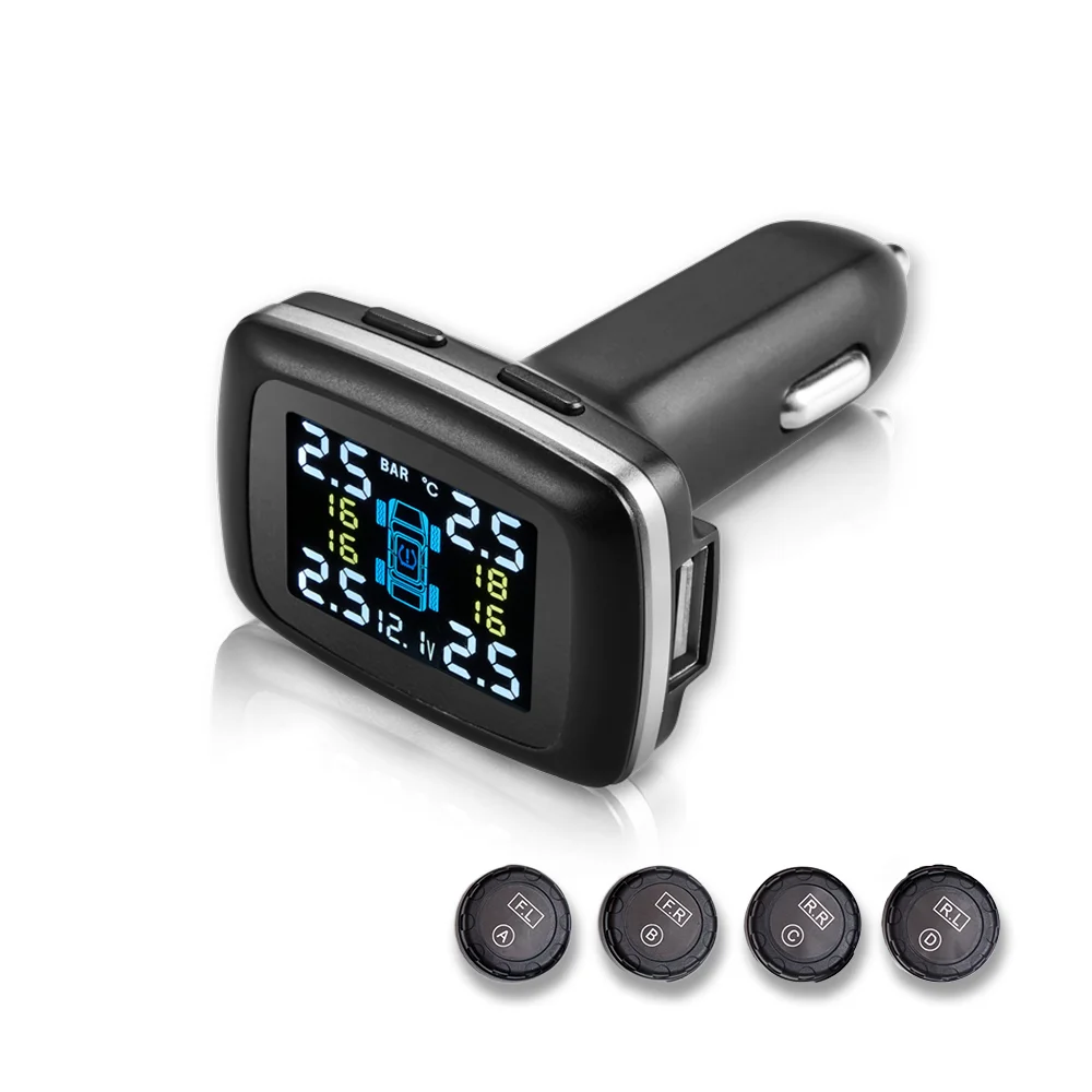 Система контроля давления в шинах TPMS внешний и внутренний прикуриватель с