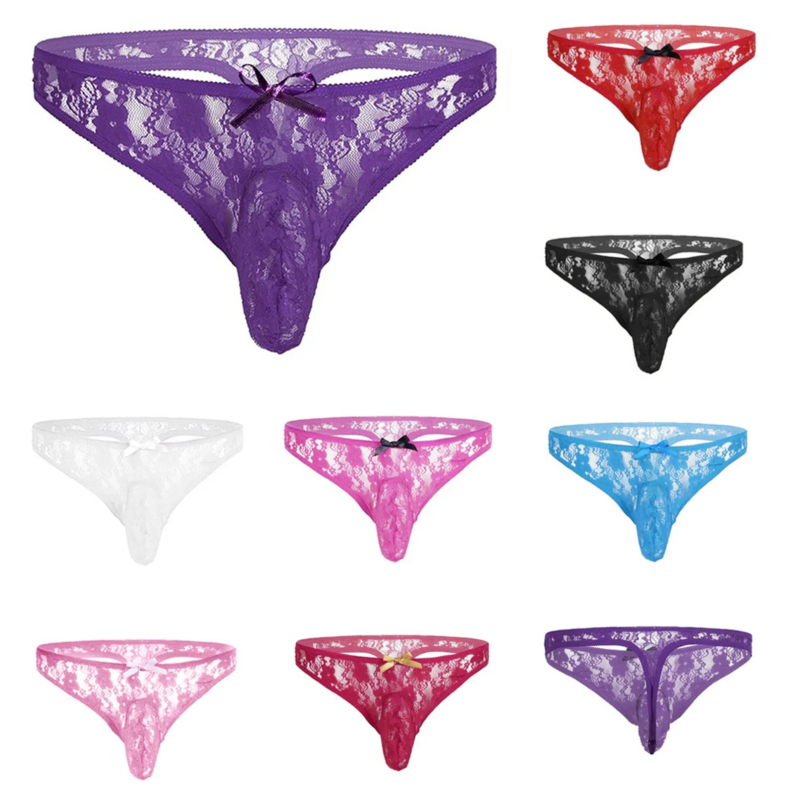 Сексуальное нижнее белье мужские трусы кружевное Мужское ажурные стринги для