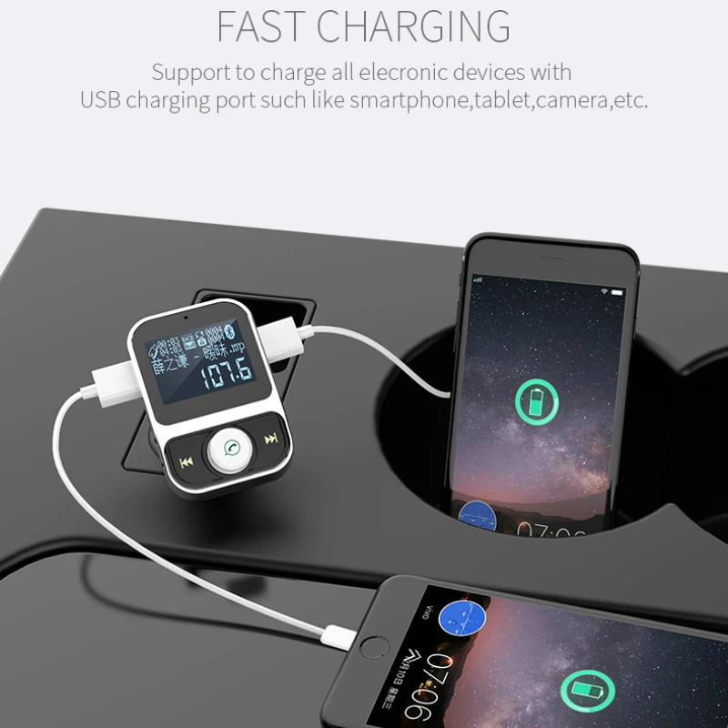 Автомобильный комплект с fm трансмиттером KORSEED беспроводной Bluetooth модулятор Handsfree