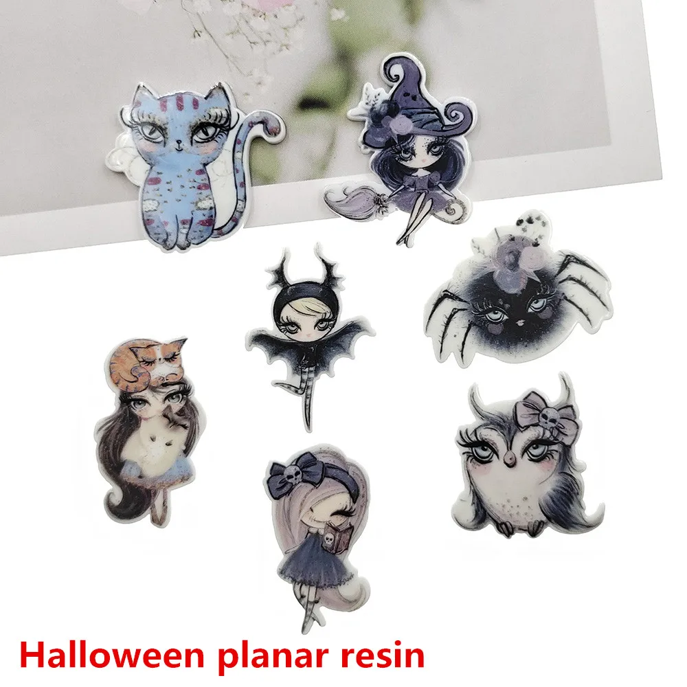 

10pcs/lot DIY flat back resin Halloween resin cat owls new arrival planar resin accessories