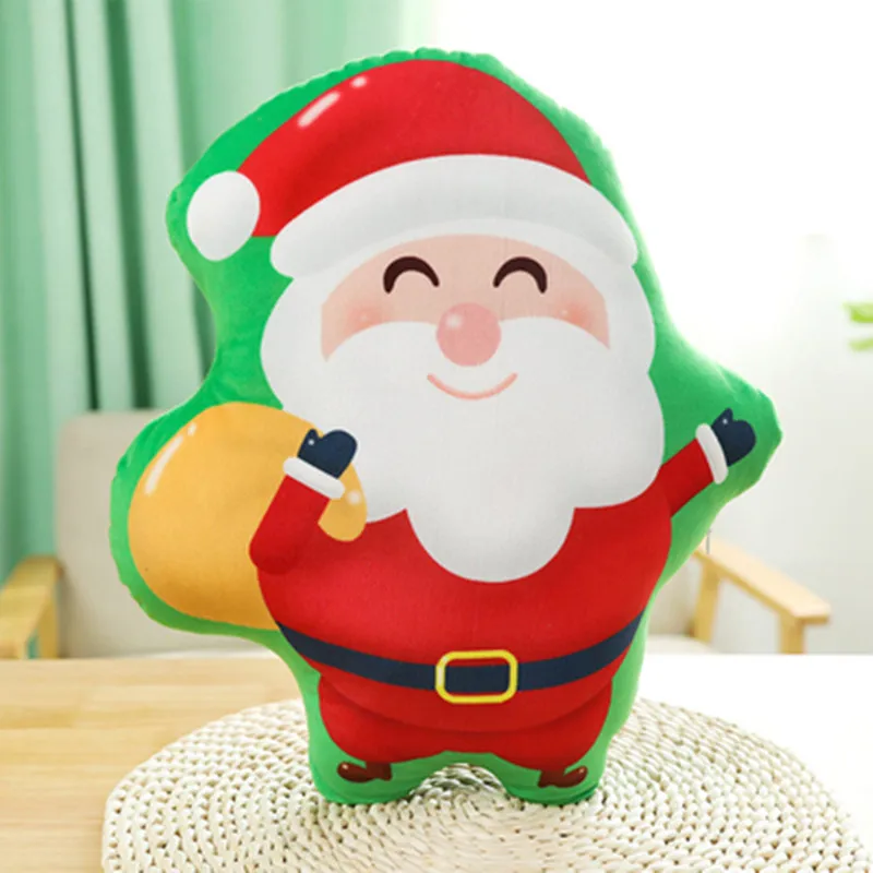 40 см рождественские украшения милая Подушка Санта лось маленький снеговик
