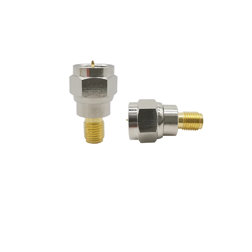 2 шт. разъема SMA F мужской вилки-конвертеры Никель-никелированная латунь Тип
