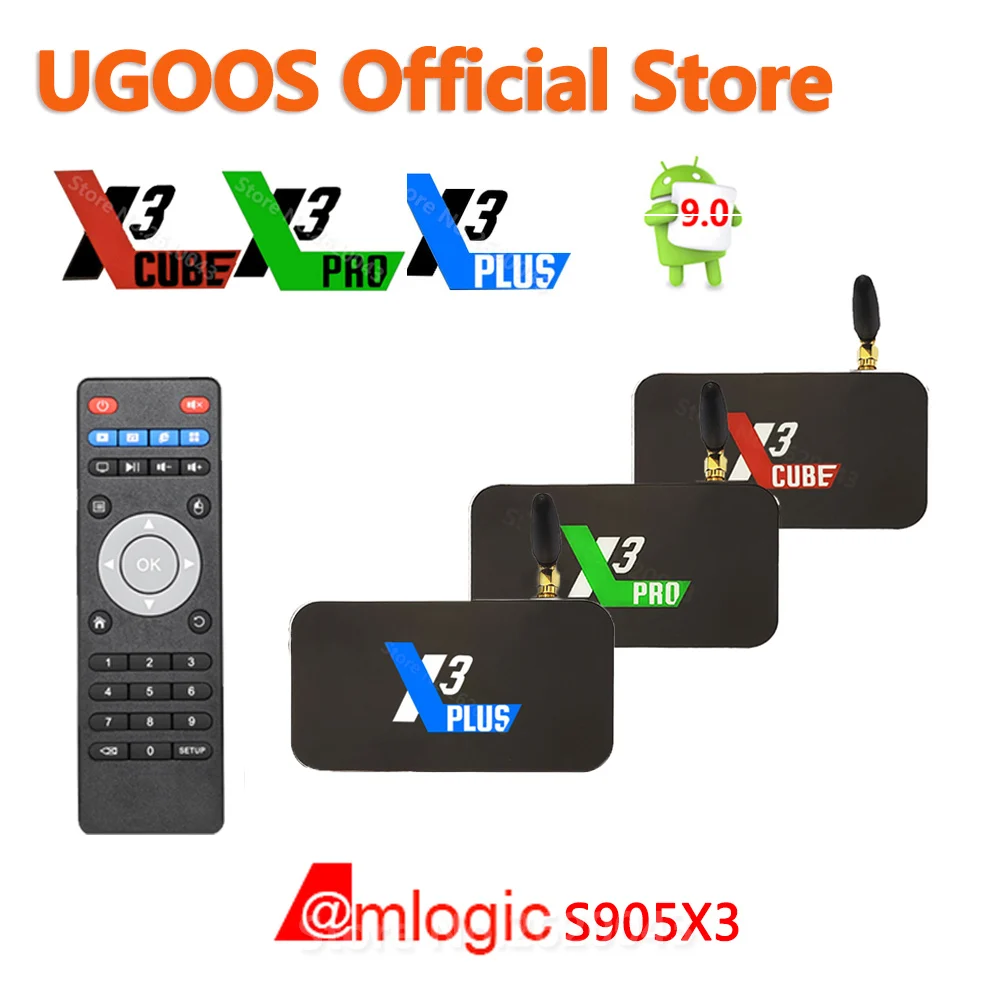 UGOOS X3 CUBE Pro плюс Смарт ТВ Box Amlogic S905X3 Android 9 0 4 Гб оперативной памяти 32 встроенной 2 4G /5G