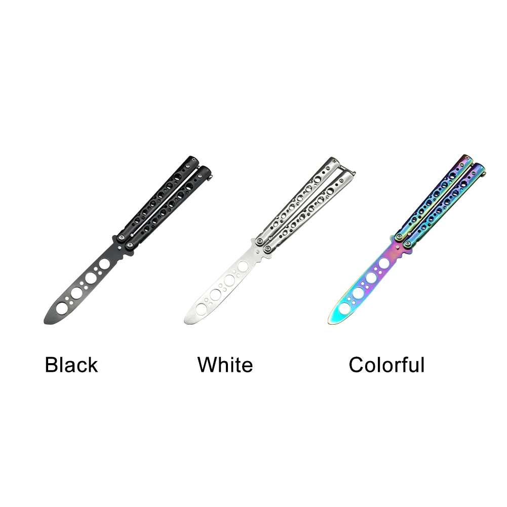 

6 Holes Portable Beginner Butterfly Cutter Competition Folding Training Practice Multifunction Playing Unedged Steel