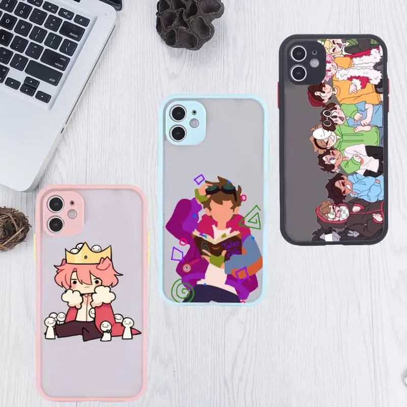 

dream smp Phone Case For iPhone 12 11 Mini Pro XR XS Max 7 8 Plus X Matte transparent Pink Back Cover