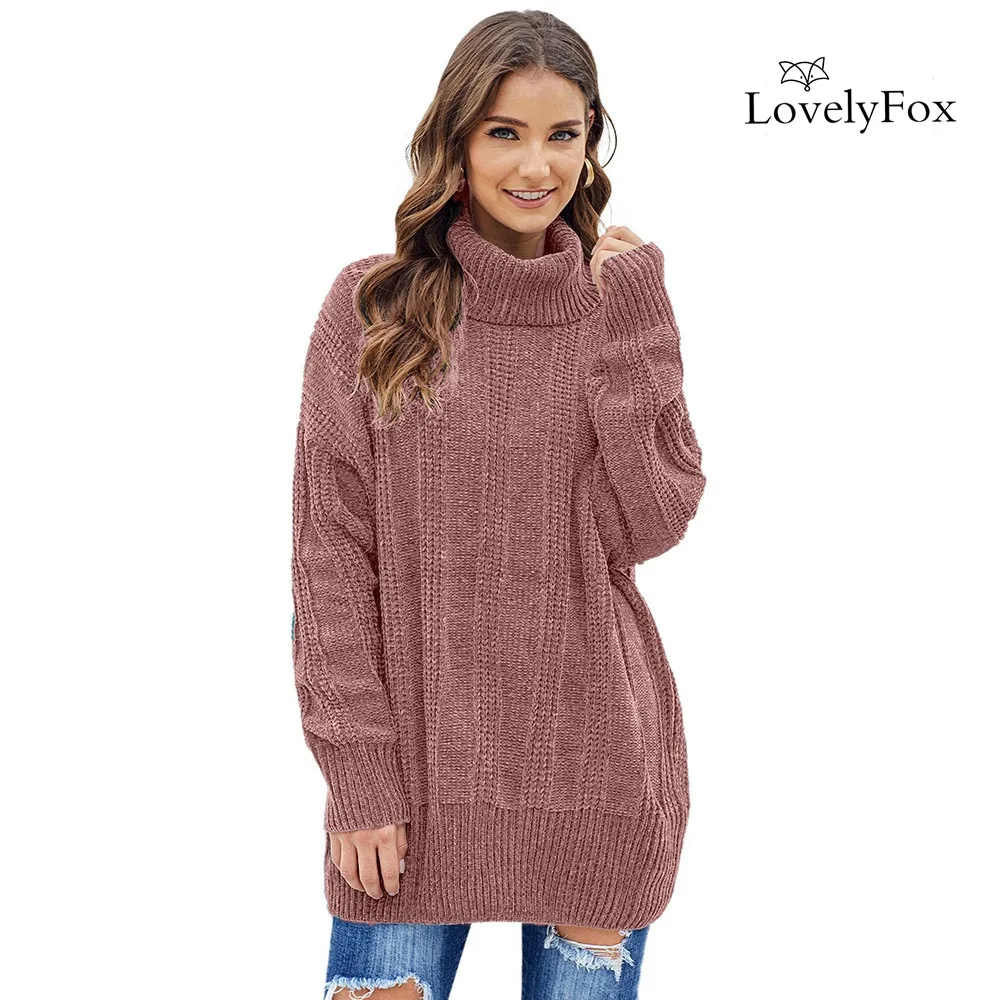 COLOR 4 LOVELYFOX/4 цвета, однотонный мягкий бархатный вязаный джемпер с пышными рукавами, пуловеры, водолазка, Повседневная Уличная одежда, мягкий свитер из синели - Цвет: COLOR 4