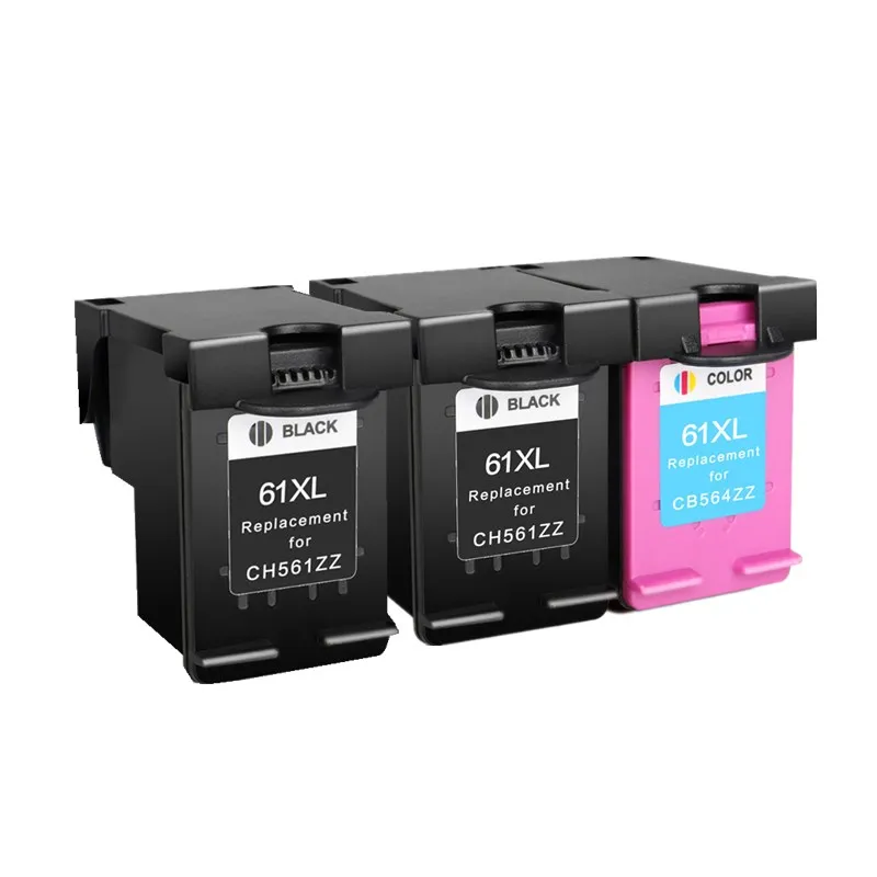 Чернильные картриджи для HP61 HP61XL 61 XL 61XL CH563WN CH564W с чернилами hp Deskjet 1056 1000 J110a 1010 1510 2050 J510a струйный принтер - Цвет: 1SET 1BK 3PCS