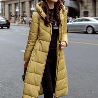 winter women long fashion cotton outwear hoodie parkas warm jackets female winter coat clothes s 6xl