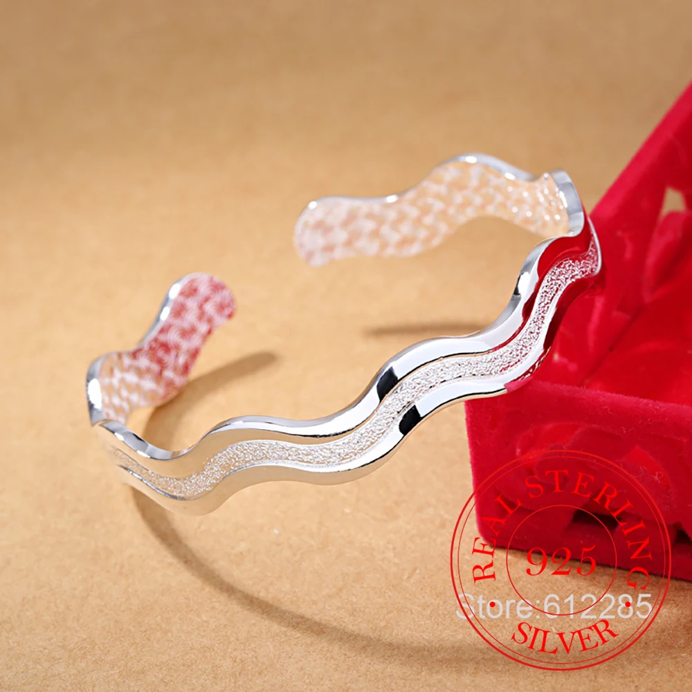 Женский Браслет-манжета из серебра 925 пробы с виброплетением