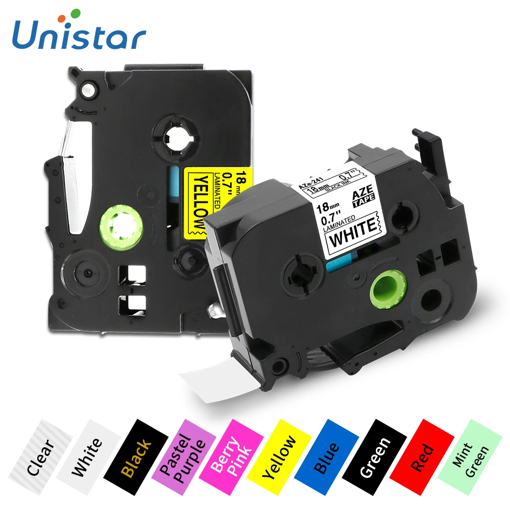 Лента для этикеток 18 мм совместимая с Brother устройство PT310 ламинированная черная