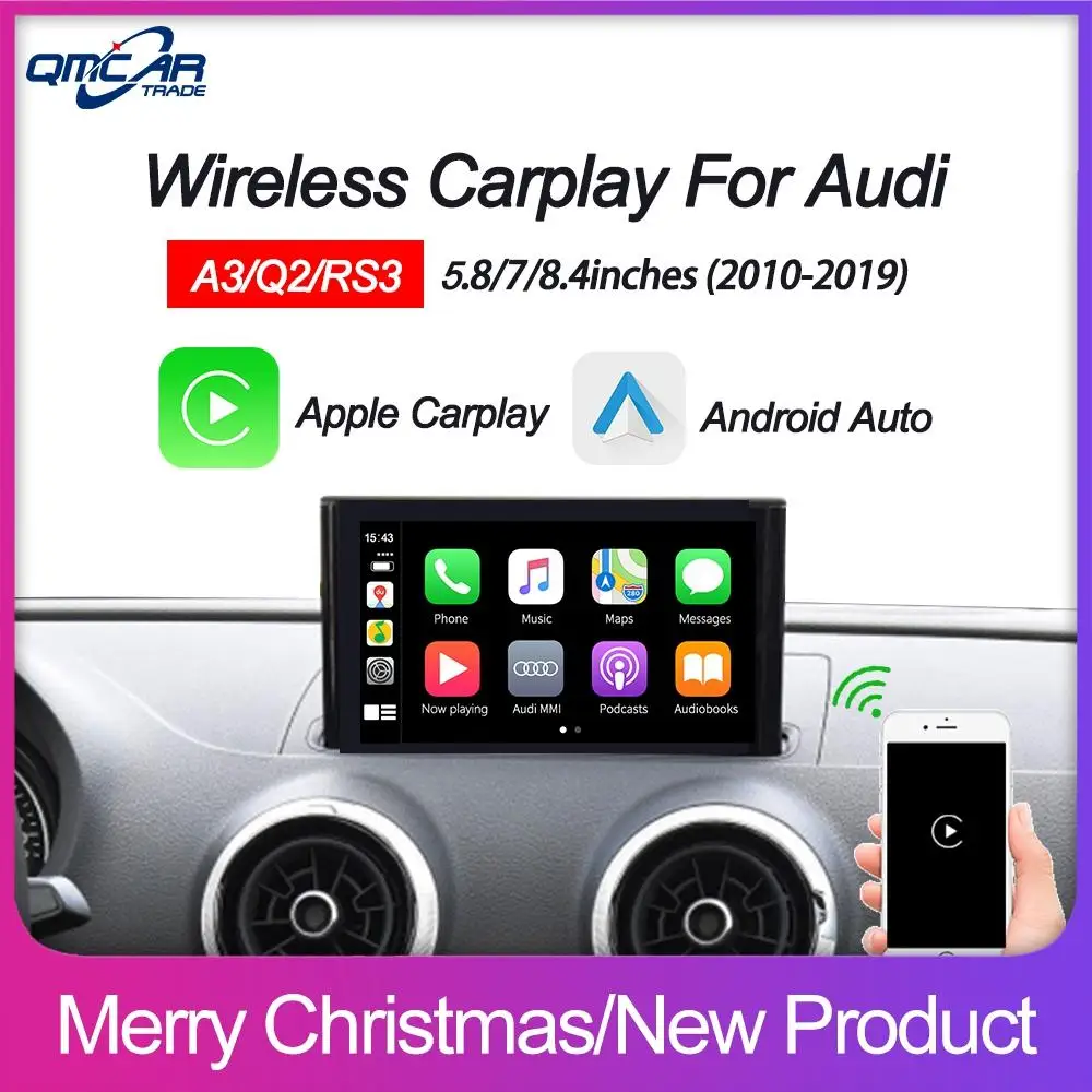 Беспроводной Apple Android авто для Audi A3 Q2 RS3 B9 2010-2019 мультимедийный смарт-бокс Mirror Airplay