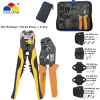 colors crimping tools sn 02 crimp pliers jaw kit stripping wire cutters pliers for plugtubeinsulation terminals clamping tools