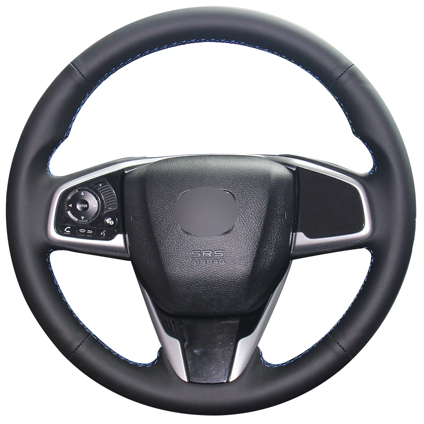 Черная натуральная кожа для Honda Civic 10 2016 2017 дюйма|car steering wheel cover|steering coverwheel cover for honda