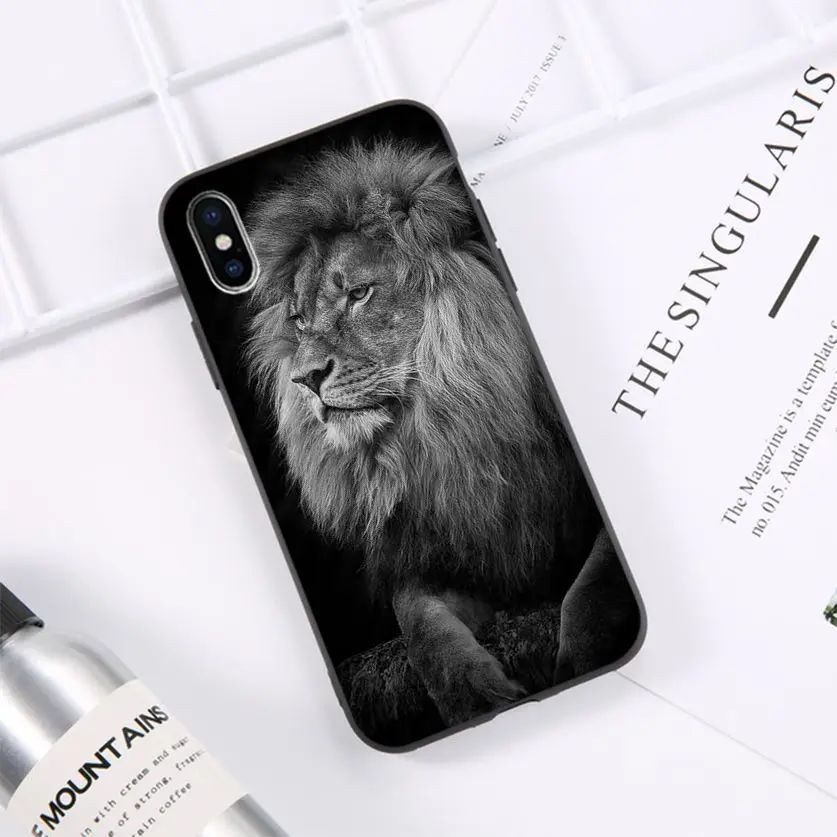 

HTxian Animals The lion TPU Soft Silicone Phone Case Cover for iPhone 11 pro XS MAX 8 7 6 6S Plus X 5 5S se 2020 XR case