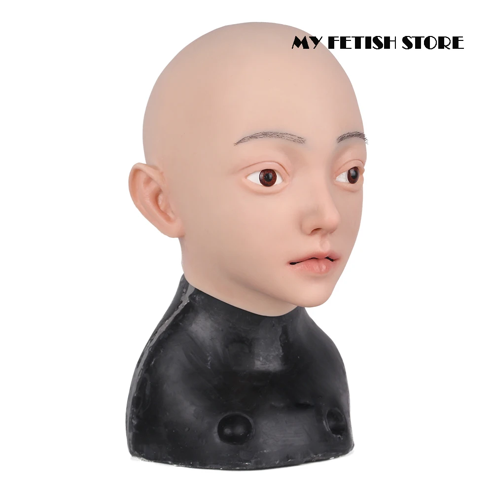 (Эмили) Трансвестит полный головы Реалистичная силиконовая молодая девушка