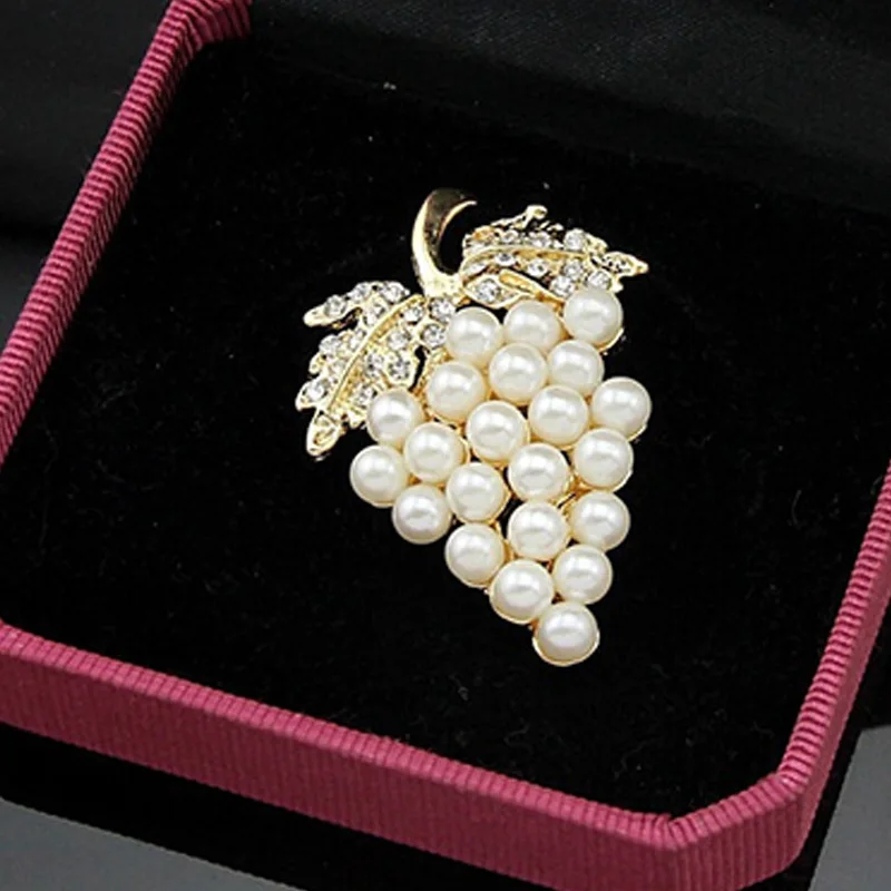 Гроздь винограда брошь для женщин Винодельня модные ювелирные изделия жемчуг