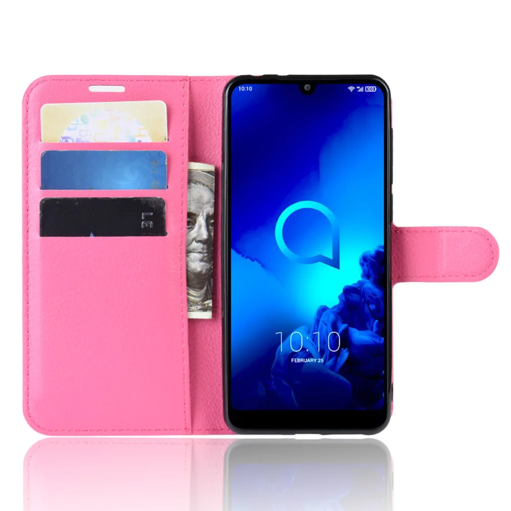 Розовый 5039 чехол для Alcatel 3L, чехол, кошелек, карта, Стент, книга, стиль, флип, кожаный защитный чехол s, черный 5039U 5039D Alcatel3L Alcatel5039 - Цвет: Розовый