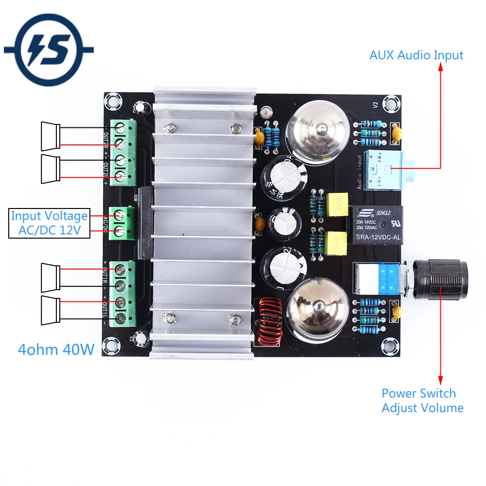 Модуль цифрового усилителя TDA7388 4 канальный стерео усилитель мощности 40 Вт x Ом 12 В