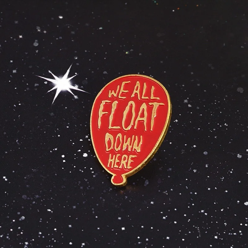 Клоун красный шар мы все плаваем здесь ужас эмаль значок на лацкан Stephen King's