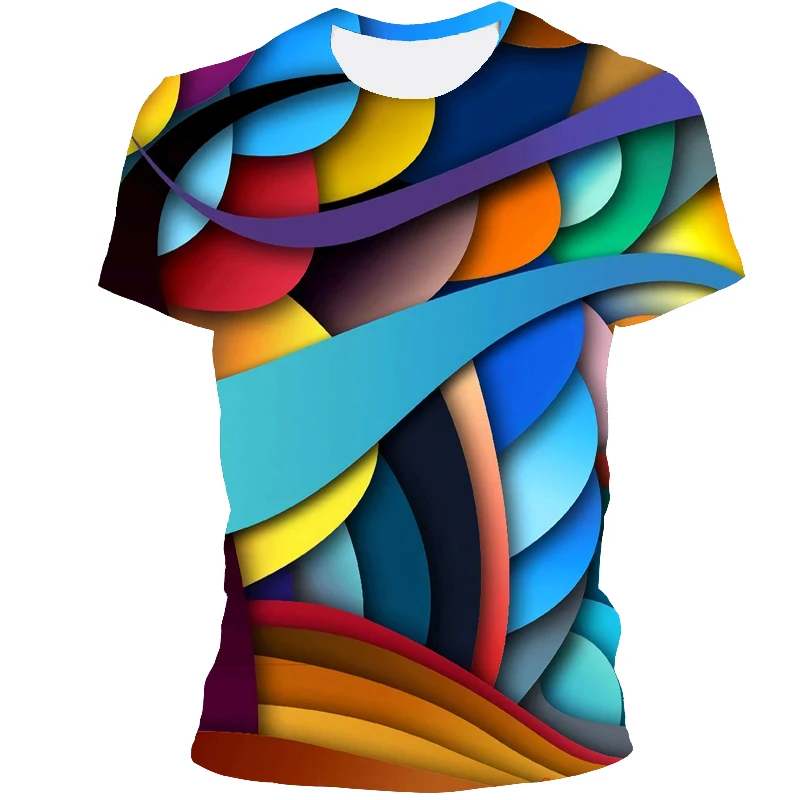 

Men's T-shirt Abstract Art 3D Printing Fashion Short Sleeve Men's T-shirt Casual Breathable Round Neck T-shirt 2021 New Summer