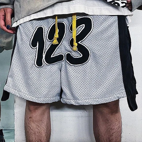

Vintage Casual Basketball Short Pants Breechcloth Inside Tag Label RRR123 MESH Shorts