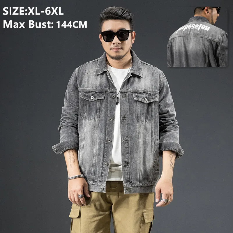 Мужская джинсовая куртка яркая Байкерская черная уличная одежда из хлопка