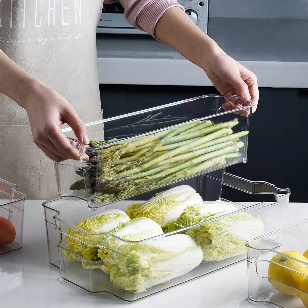 Кухонный органайзер для холодильника контейнер хранения еды Пластиковая Полка