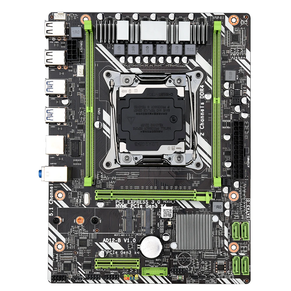 Комплект материнской платы DAIXU X99 D4 с цп Xeon E5 2620 V3 2 шт. X 8 гб = 16 память DDR4 2400 мгц |