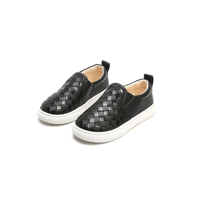 Детская кожаная обувь для мальчиков и девочек Классическая на плоской подошве