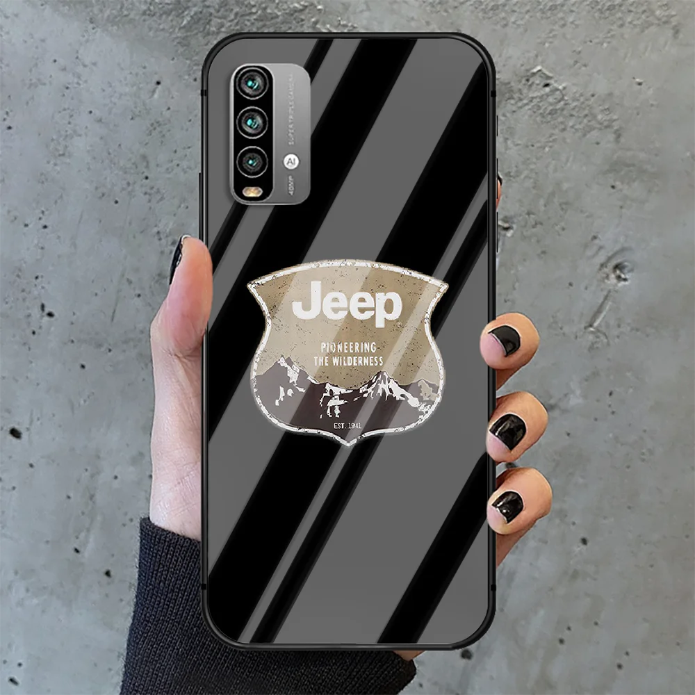 

American Car JEEPS Phone Tempered Glass Case Cover For Xiaomi Redmi note k 7 8 9 10 30 40 A C T S Pro Prime Bumper Cell Black