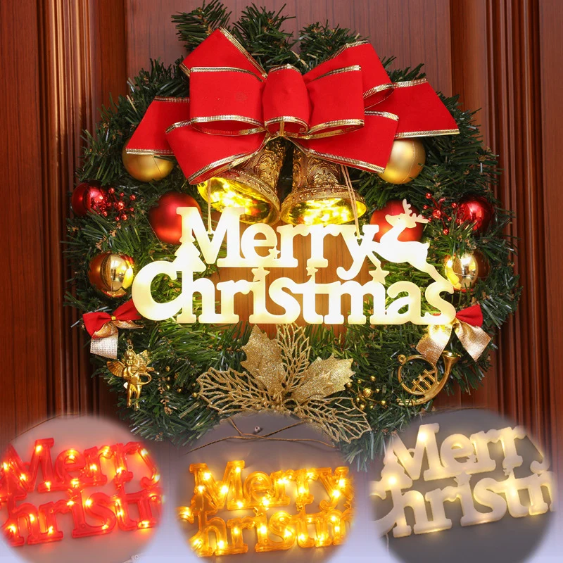 

Merry Christmas LED Lights Christmas Decorations for Home Hanging LED Garland Festival Theme Night Light New Year Party Pendent