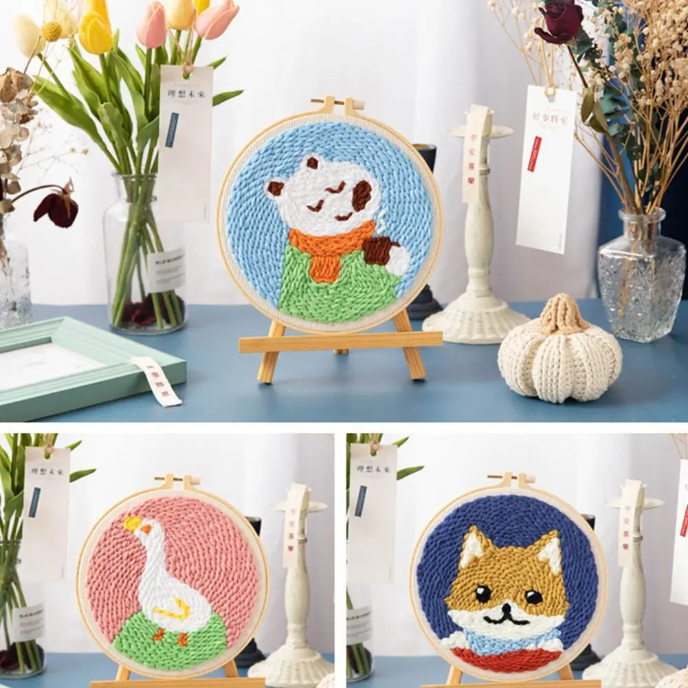 

Набор для вышивания животных, Набор для вышивки, Набор для вышивки, милые узоры, Набор для вышивки иглой, товары для рукоделия