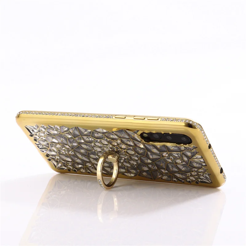 Luxury Phone Case for HUAWE P20 30 40 Pro Mate 20 Honor 10 Diamond Sun Flower Back Cover Ring Stand Finger Holder | Мобильные