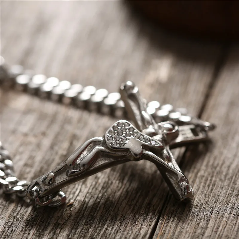 Модный амулетный браслет с крестом на гитаре цепочка из нержавеющей стали Джонни