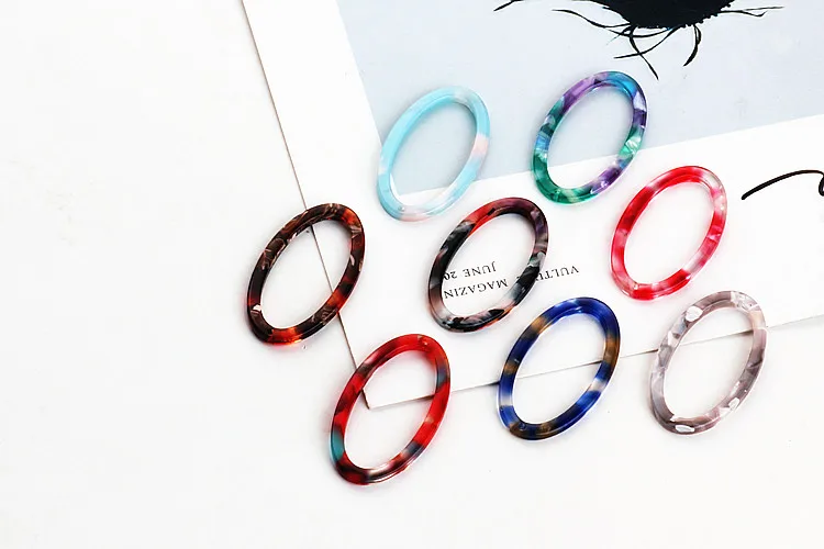 DIY ear jewelry accessories Japan Harajuku wind acetate oval ring earrings pendant material | Украшения и аксессуары
