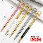 Шариковая ручка с золотым напылением, металлический корпус, цвет в ассортименте