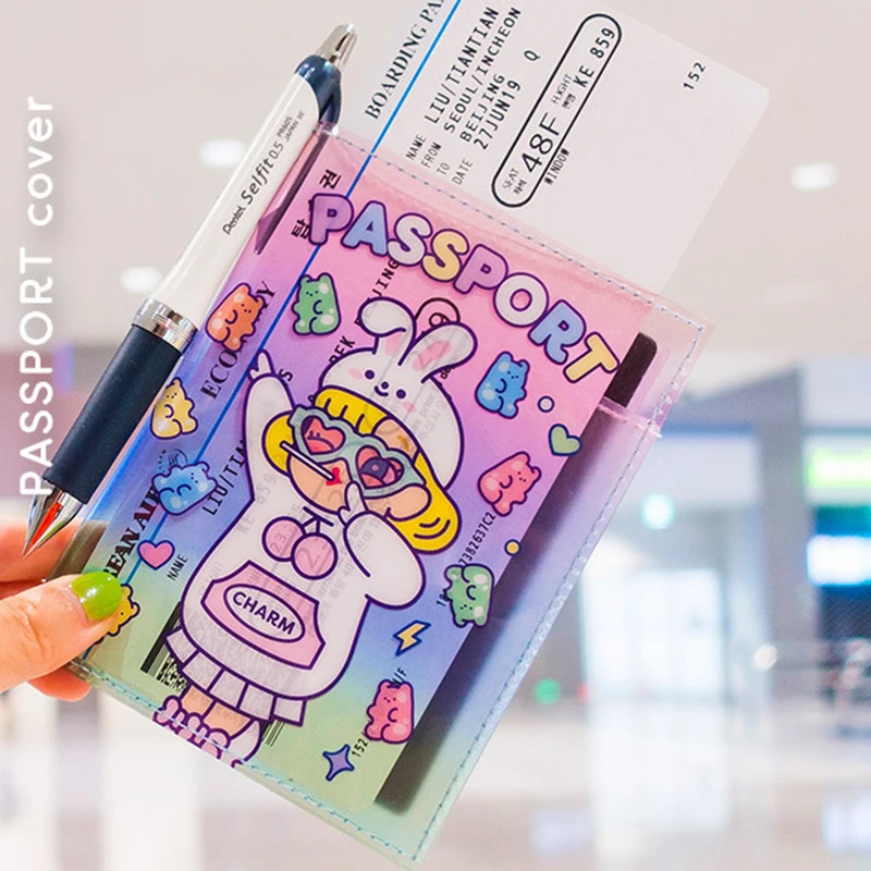 Аксессуары для путешествий Модные прозрачные чехлы паспорта девушек держатель ID
