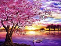 5d diy tree hobbies and crafts diamond painting kits full round with ab drill river landscape handmade gift home decoration art