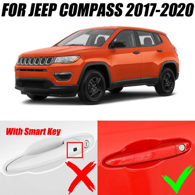 Накладка на боковую дверную ручку для Jeep Compass MP 2017 2018 2019 2020 хромированная накладка