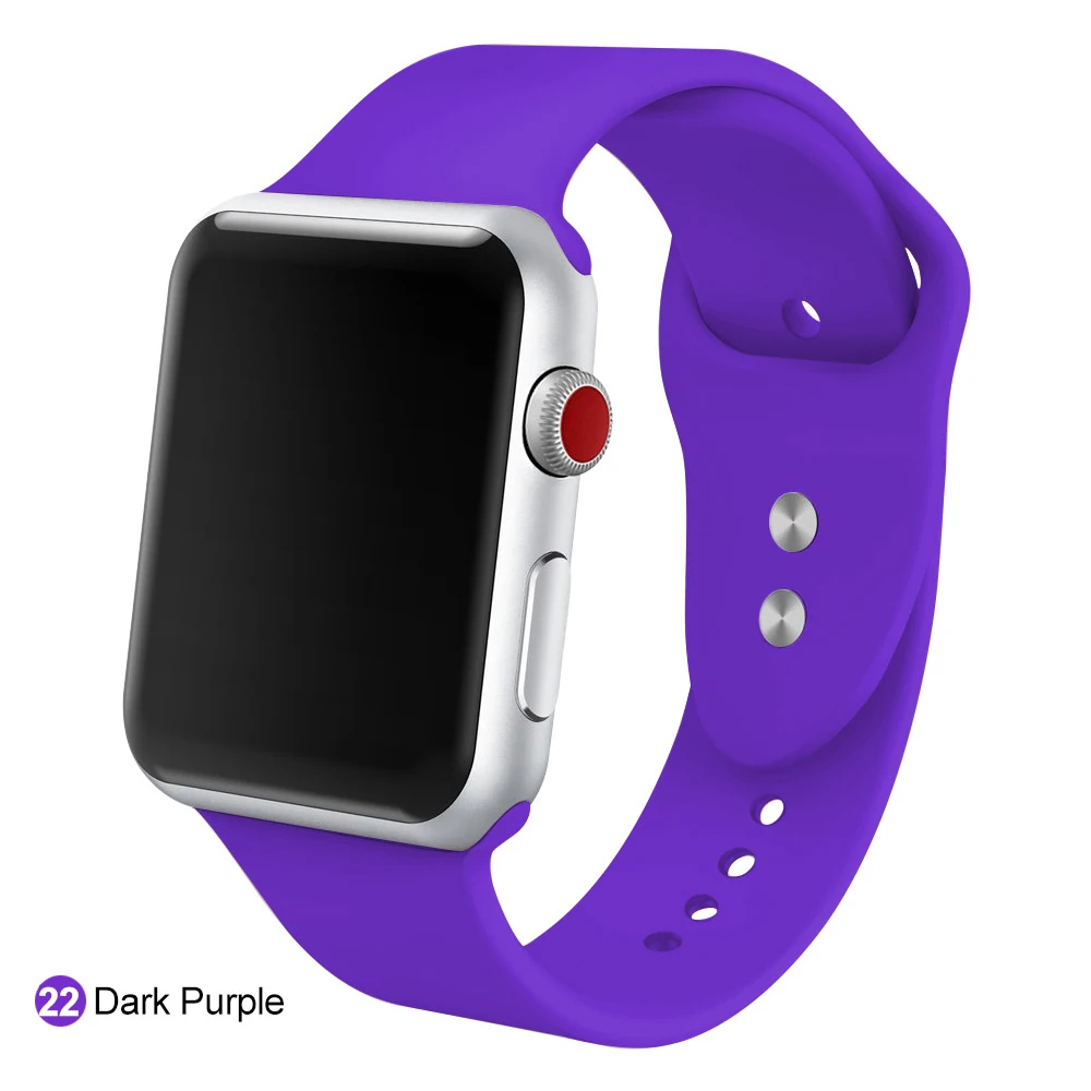 Ремешок для часов для Apple 38 мм 42 мм iWatch 5 ремешок 44 мм 40 мм Ремень спортивный силиконовый браслет часы аксессуары для Apple 5 4 3 2 1 - Цвет ремешка: 22