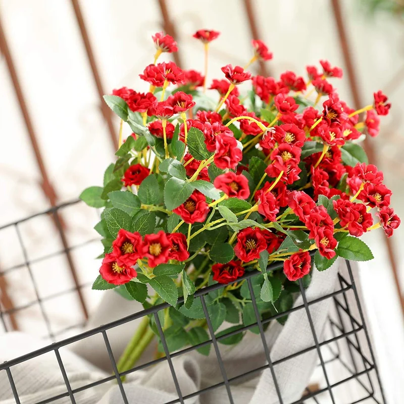 Искусственные маленькие розы дикие цветы искусственный букет цветов для улицы