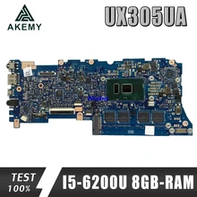Akemy UX305UA Laptop Motherboard For Asus UX305UA UX305U U305U mainboard 100% test OK I5-6200U 8GB-RAM