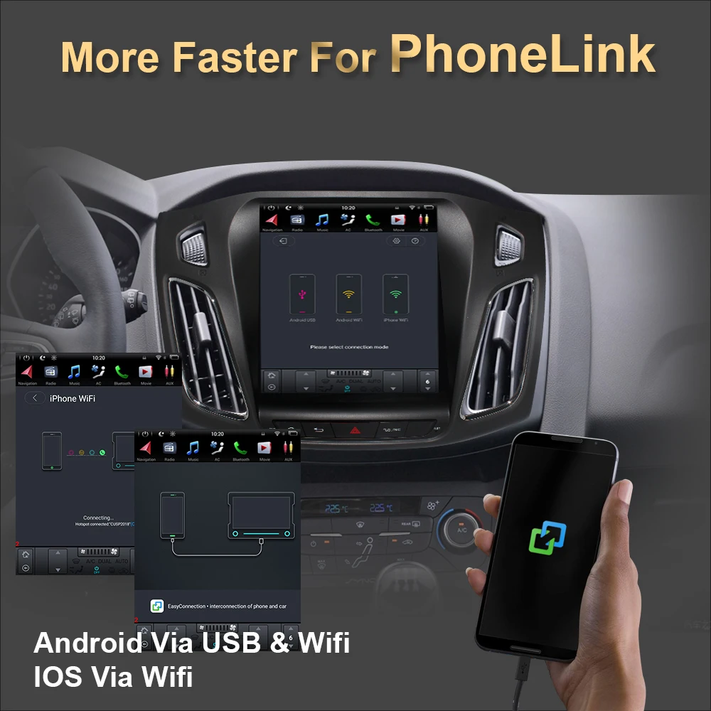 Автомобильный Gps-навигатор вертикальный экран в стиле Tesla для FORD Focus 2012-2015 Android