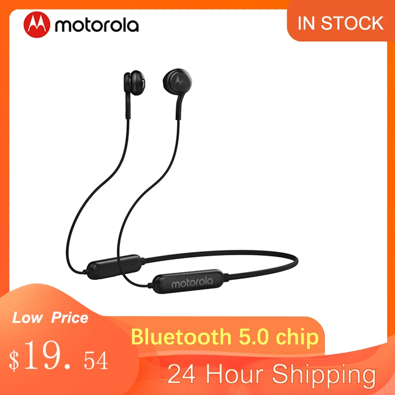 Беспроводные наушники Motorola Bluetooth 5 0 IPX5 водонепроницаемые с шейным ремешком